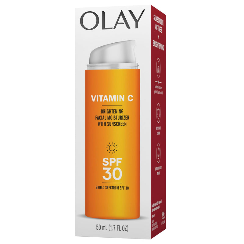 Olay Vitamin C Hydrating moisturizer with sunscreen, SPF 30, 1.7 Oz (Pack of 2) 1.7 Fl Oz (Pack of 2)
