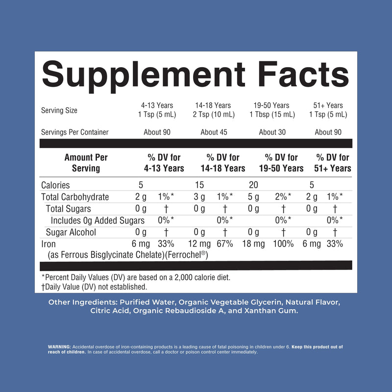 MaryRuth's Liquid Iron Supplement for Women Men & Kids, 15.22 Fl Oz, Vegan | Red Blood Cell Formation, Oxygen Support, Energy Metabolism, Ages 4 & Up, Sugar Free 15.22 Fl Oz (Pack of 1)