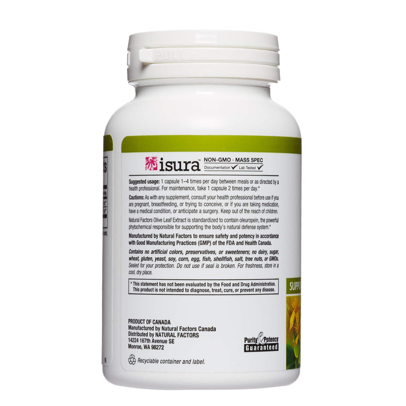[Australia] - HerbalFactors by Natural Factors, Olive Leaf 500 mg, Natural Wellness Formula, 90 Capsules 90 Count (Pack of 1) 