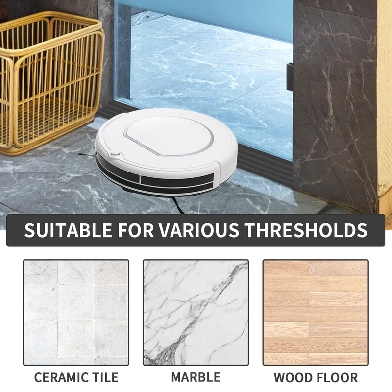 [Australia] - Rubber Door Threshold Ramp Self-Adhesive Rubber Ramp for Door Threshold 2/5 Inch Rise for Wheelchair Scooter Doorway Floor Tile Threshold Transition Strip Reducer (Black, 2 in Wide x 3.3 Ft Long) 2/5”Rise - 3.3Ft Long Black 