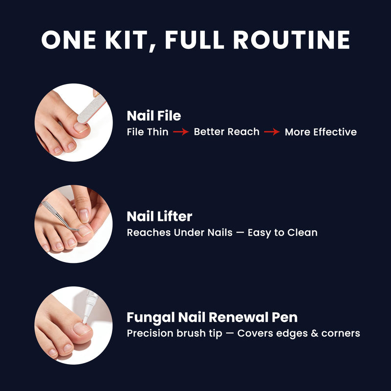 Toenail Fungus Pen: 25% Undecylenic Acid & 1% Tolnaftate for Clear Nails | EXTRA STRENGTH / DUAL-POWER / COMPLETE KIT 0.1 Fl Oz (Pack of 6)