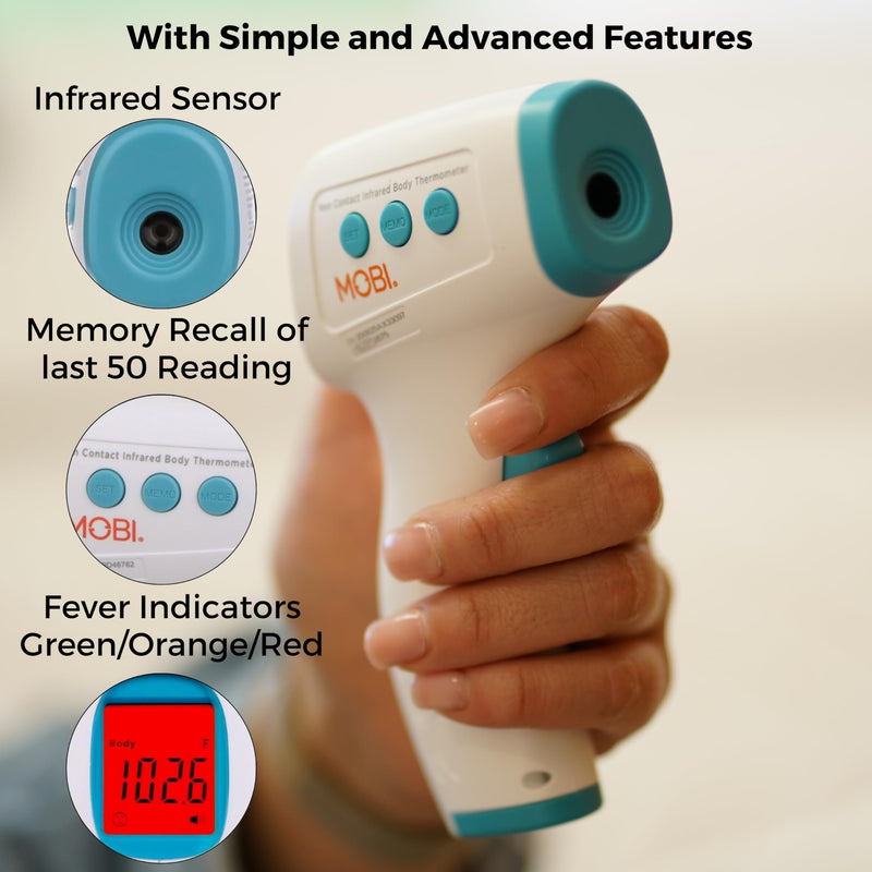 [Australia] - MOBI - Non-Contact Forehead Digital Thermometer with Object Temperature Mode - Touchless Fever Thermometer 