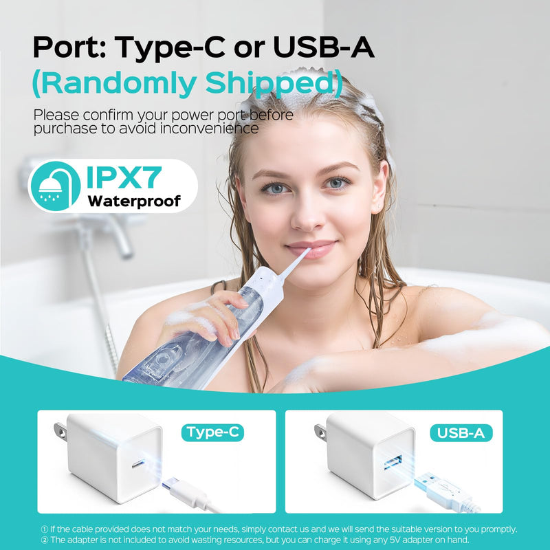 COSLUS ADA Accepted C50 Water Dental Flosser, 4 Modes 5 Intensity Levels | Professional Water Teeth Pick for Braces, Orthodontics & Sensitive Gums, Compact Cordless for Family Home Travel, Blue