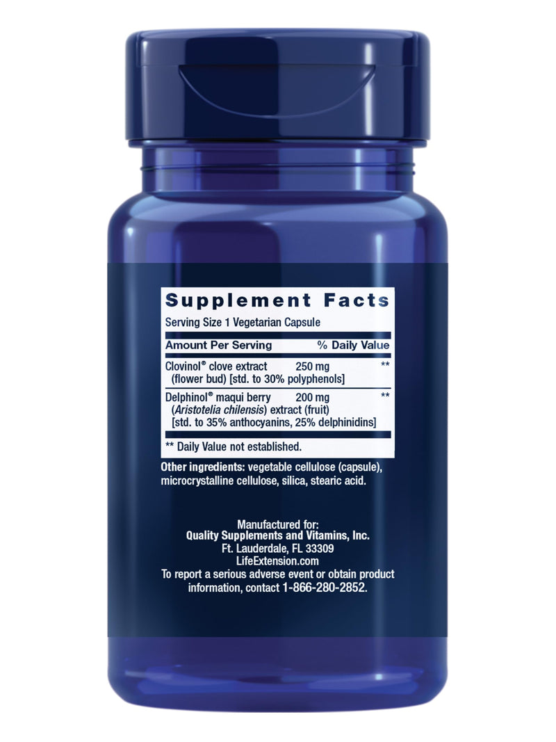 Life Extension Glycemic Guard, 30 Capsules | Clove & Maqui Berry Extract, Helps Maintain Already-Healthy Glycemic Balance, Gluten-Free, Non-GMO & Vegetarian, 1 Daily
