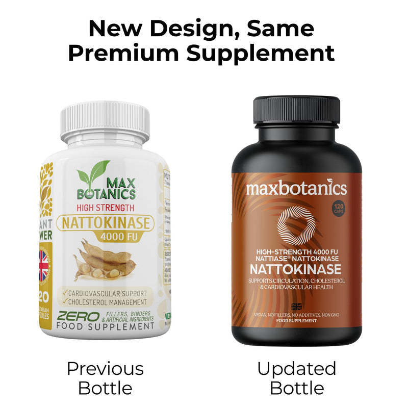 Nattokinase Supplement 4000 FU Supports Circulation Cholesterol & Cardiovascular Health High Strength Natural Japanese Natto Enzyme GMP Certified Zero Additives Vegan 120 Capsules UK Made 120 count (Pack of 1)