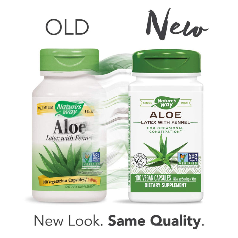 [Australia] - Nature's Way Aloe Latex with Fennel, For Occasional Constipation*, 100 Vegan Capsules 100 Count (Pack of 1) 