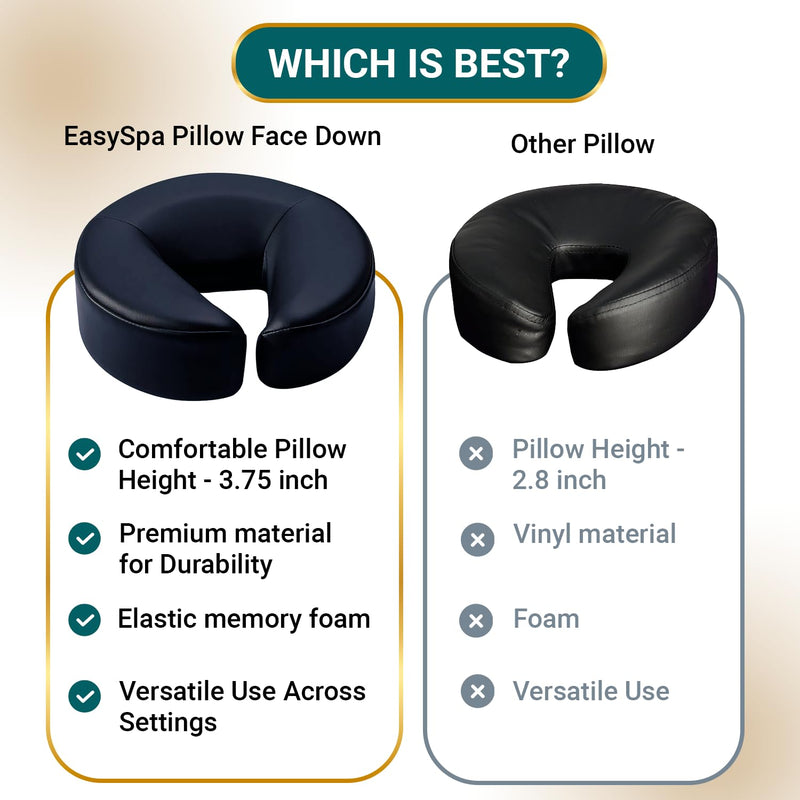 [Australia] - Premium Massage Face Cradle Cushion Memory Foam, Massage Pillow Face Down for Massage Table, PU Leather U Shaped Pillow (Beige) Beige 