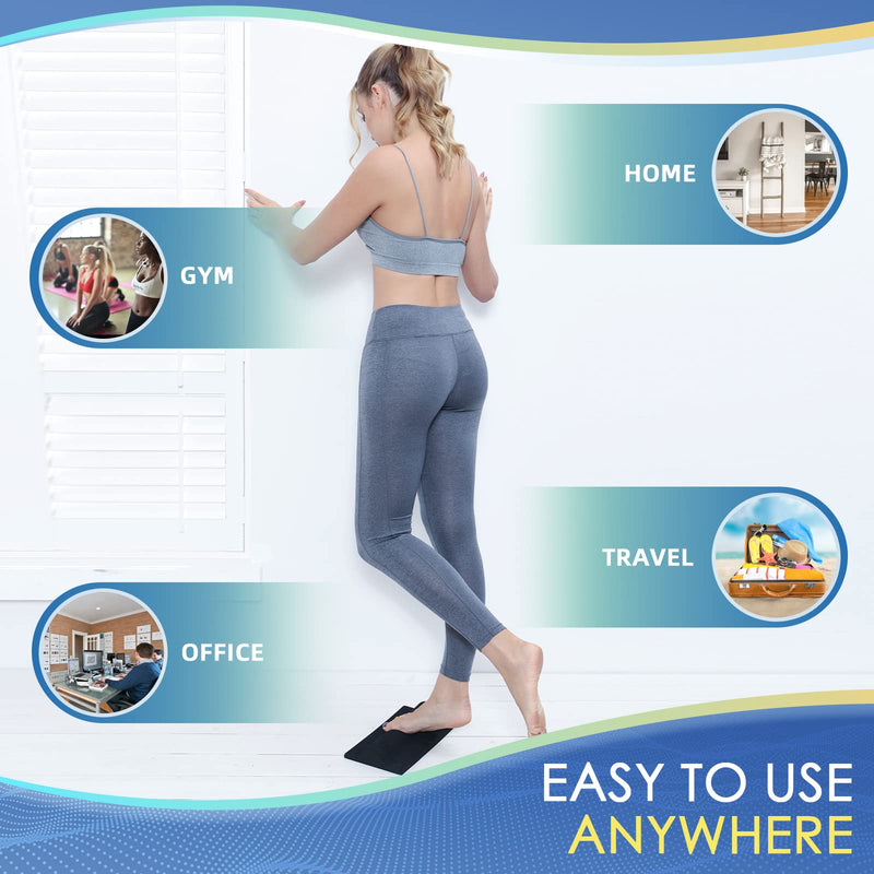 Plantar Fasciitis Relief Pad with Foot Roller, Fascia Stretcher Toe Stretcher for Heel Spurs, Achilles Tendonitis, Tight Calves & Foot Drop Black - Pro