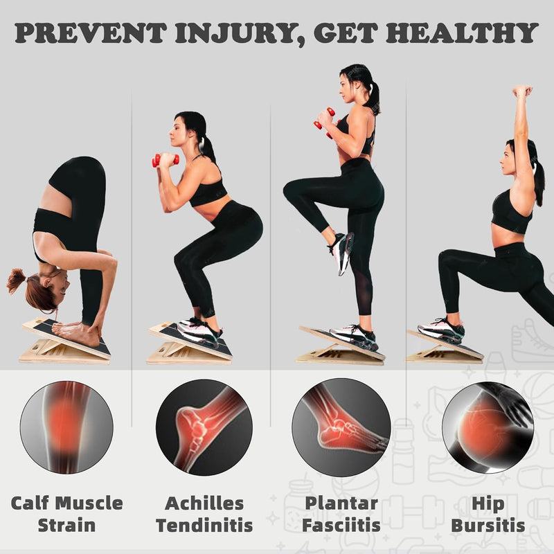 [Australia] - Portable Slant Board for Calf Stretching Squats Calf Stretcher Physical Therapy Equipment Adjustable Incline Board for Knees Ankle Heel Feet Leg Intense Angle Series (20¬∞-45¬∞) 