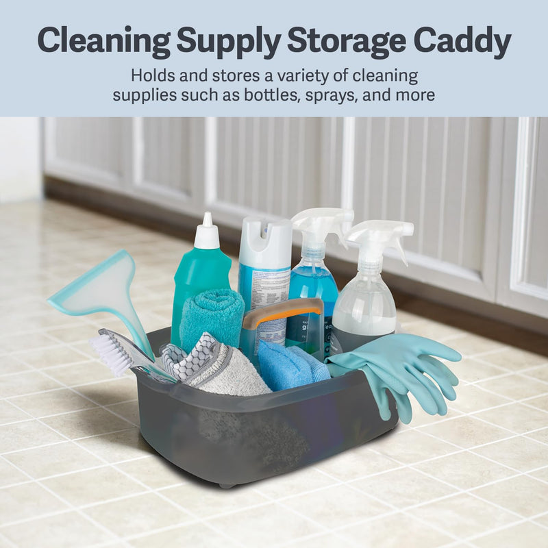 [Australia] - Casabella Plastic Multipurpose Cleaning Storage Caddy with Handle, 1.85 Gallon, Gray and Orange 