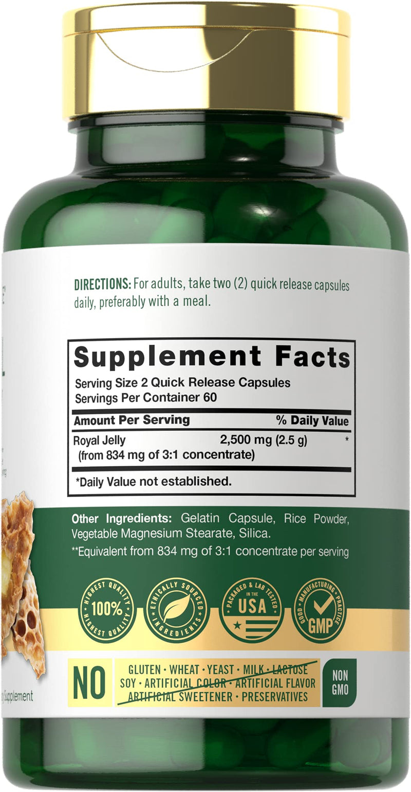 [Australia] - Carlyle Royal Jelly Capsule | 2500mg | 120 count | Non-GMO and Gluten Free Formula | Traditional Supplement 