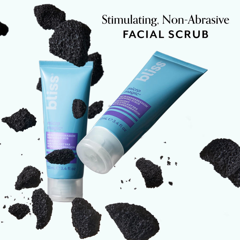 Bliss Glow Boost Skincare Duo – Micro Magic Skin-Refining Exfoliator (Packaging May Vary) & Bright Idea Vitamin C Serum – Face Scrub & Brightening Serum for Smooth, Radiant, Even-Toned Skin