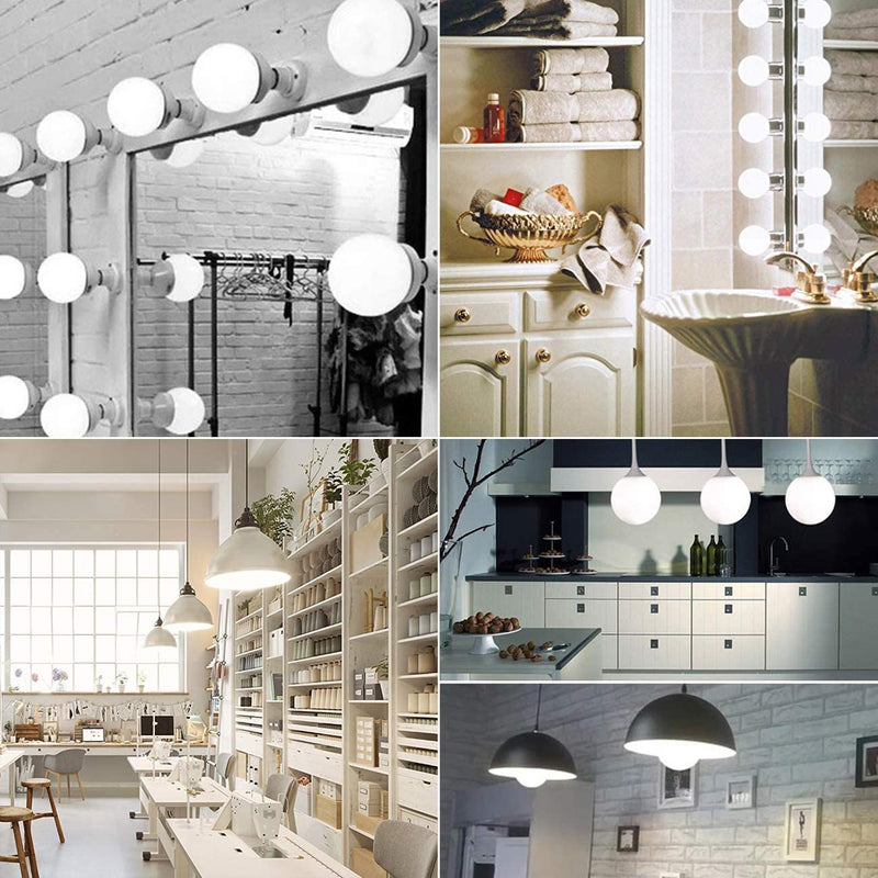 [Australia] - hansang G25 LED Globe Light Bulbs, 60W Equivalent, 5000K Daylight Bathroom, E26 Base, Eye-Friendly Vanity Round, Perfect for Vanity Makeup Mirror, 120V CRI85+ Non-Dimmable 4Pack 5000k(bright Dayligh) 4 Count (Pack of 1) 