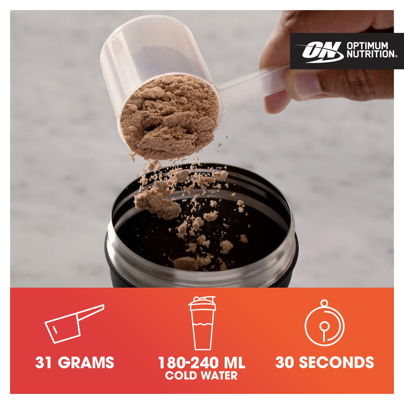 Optimum Nutrition 100% Gold Standard Whey Protein Powder, 24g Protein, Double Rich Chocolate, BCAA, low-sugar, Fast-Digesting Isolate for Muscle Gain & Recovery, 465 g, 15 Servings