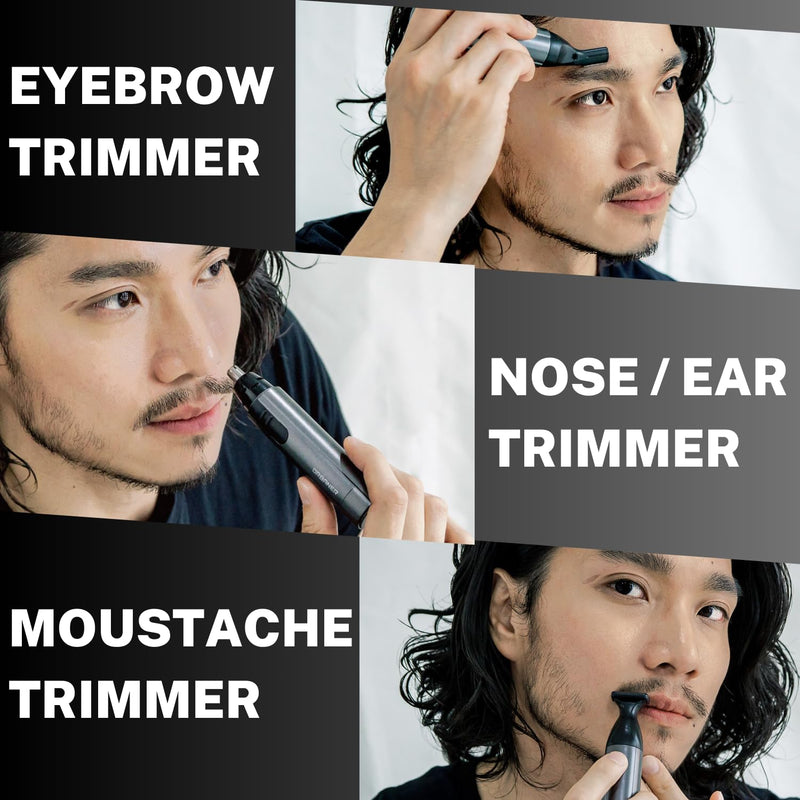 [Australia] - URBANER Beard Trimmer for Men, Waterproof Grooming Kit, Portable Nose and Ear Hair Clippers, 6 Pieces Set, Battery Included, Mustache Trimmer Gift for Men, MB-980 