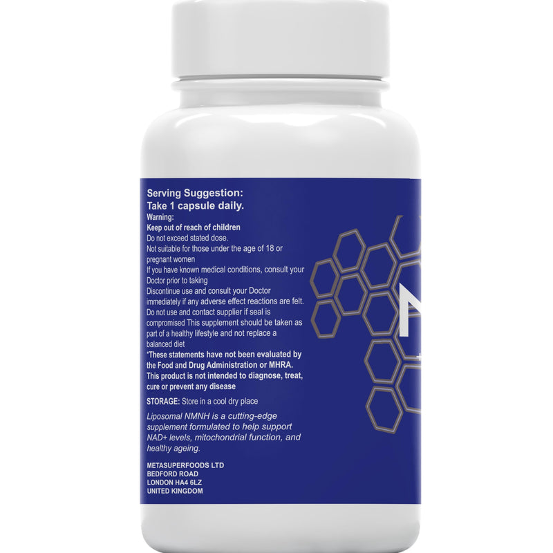 NMNH | 120 NAD+ Capsules | 2000mg 1-A-Day Tablet 4 Months Supply | NAD with Trans-Resveratrol & Urolithin A | Anti Ageing Liposomal Max Absorption | Vegan | No Fillers | UK Company
