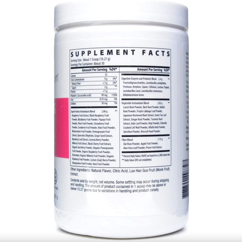 Nutri-Dyn Fruits & Greens Gluten Free Protein Powder 10.8 oz (Pink Lemonade)