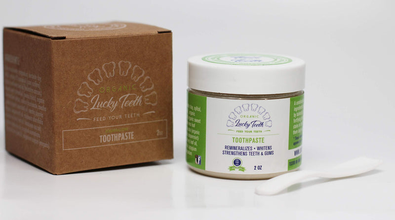 Lucky Teeth Organic Toothpaste-All Natural, Remineralizes and Fortifies Teeth and Gums. (2 oz)
