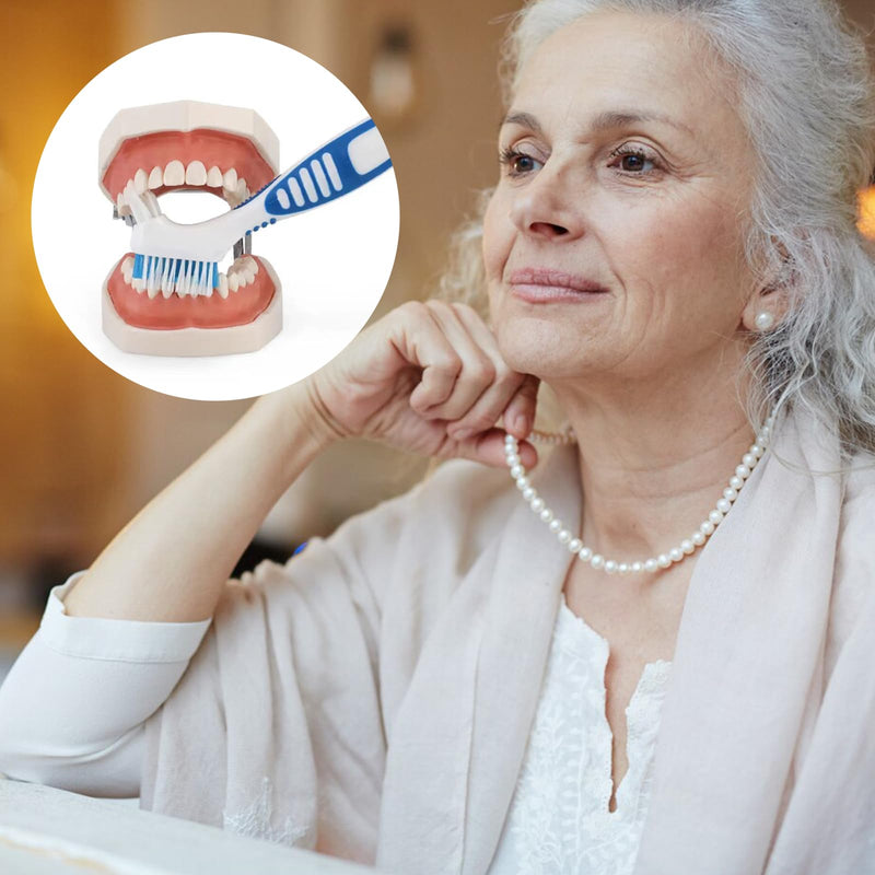 [Australia] - Denture Cleaning Brush 8PACK, Double Headed Design with Multi-Layered Bristles & Secure Grip - Gentle Care for Dentures, Mouth Guards, Dental Appliances - Thoughtful Elderly Gift Set 4 Colors 8 Pcs 