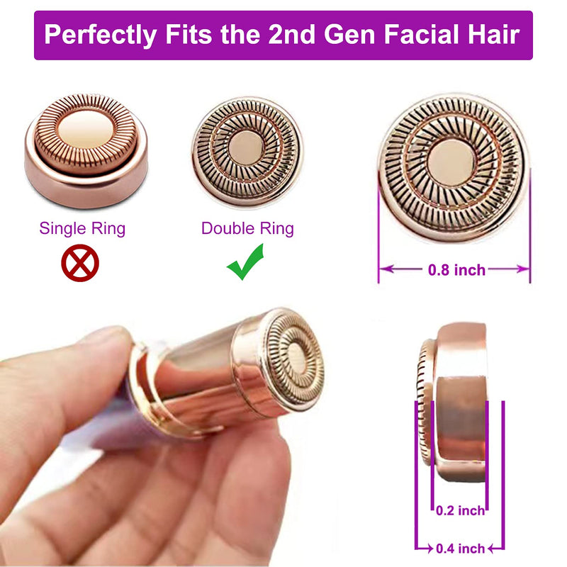 Replacement Heads for Flawless Generation 2, Facial Hair Removal Replacement Heads for Women, Compatible with Finishing Flawless Facial Hair Remover, Double Halo Replacement Heads Gen 2(4 Count) 4 Count