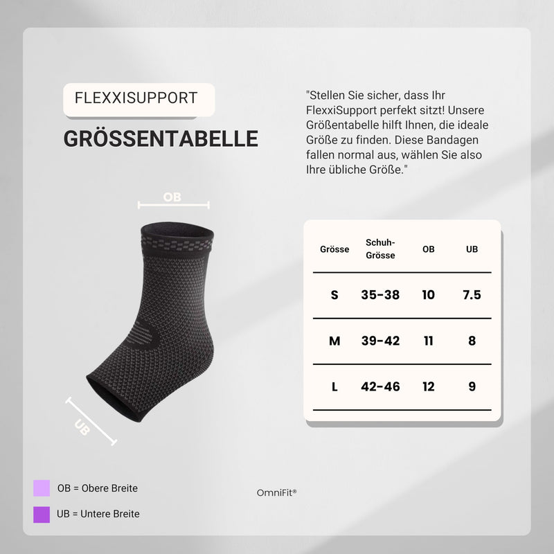 [Australia] - Omni Fit ankle support (1 piece) Maximum comfort, no sweating, no restrictions - for sports, arthritis, plantar fasciitis & more. For long-lasting relief and full freedom of movement. L Black 