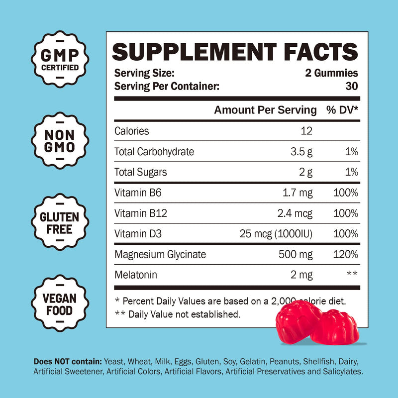 Potassium Gummies & Magnesium Gummies, Potassium Chloride 500mg, Magnesium Glycinate 500mg, Mineral Supplements for Family