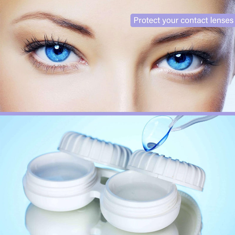 [Australia] - LRITER Contact Lens Case, Portable with Mirror, a Variety of Patterns and Shapes to Choose from, Auitable for Daily Makeup Office Travel Outdoor Use (Black Universe) Black Universe 