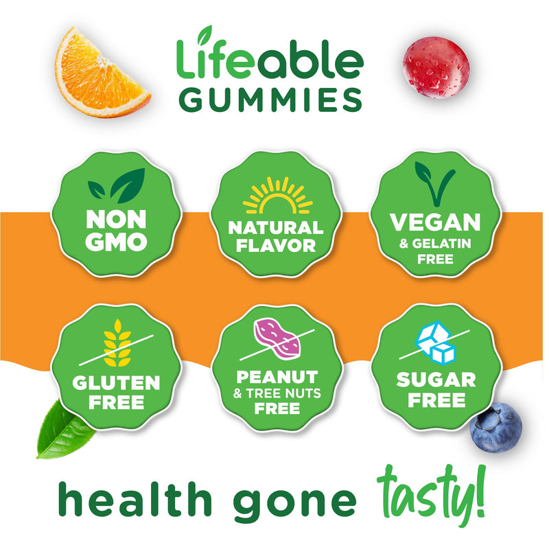 Lifeable Sugar Free Vitamin C – 250 mg – Great Tasting Natural Flavor Gummy Supplement – Vegetarian GMO-Free Chewable Vitamins – for Immune Support – for Adults – 90 Gummies 90 Count (Pack of 1)