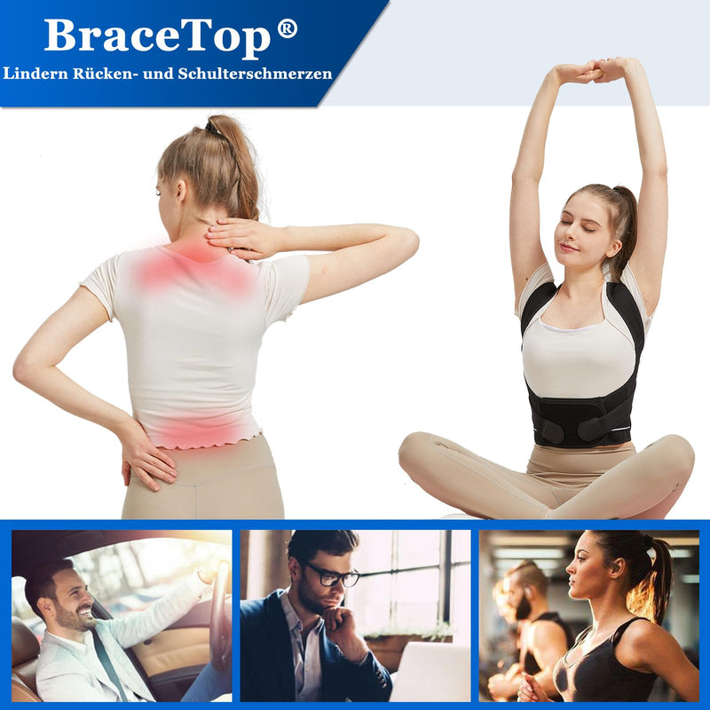 [Australia] - BraceTop back straightener, posture correction back for women and men, lightweight, breathable bandage, back support, shoulder strap, back support belt for back pain, XXL 