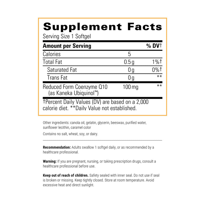 Integrative Therapeutics UBQH (100 mg) - Cellular Energy Support Supplement* - Dairy-Free - 60 Softgels (60 Servings)