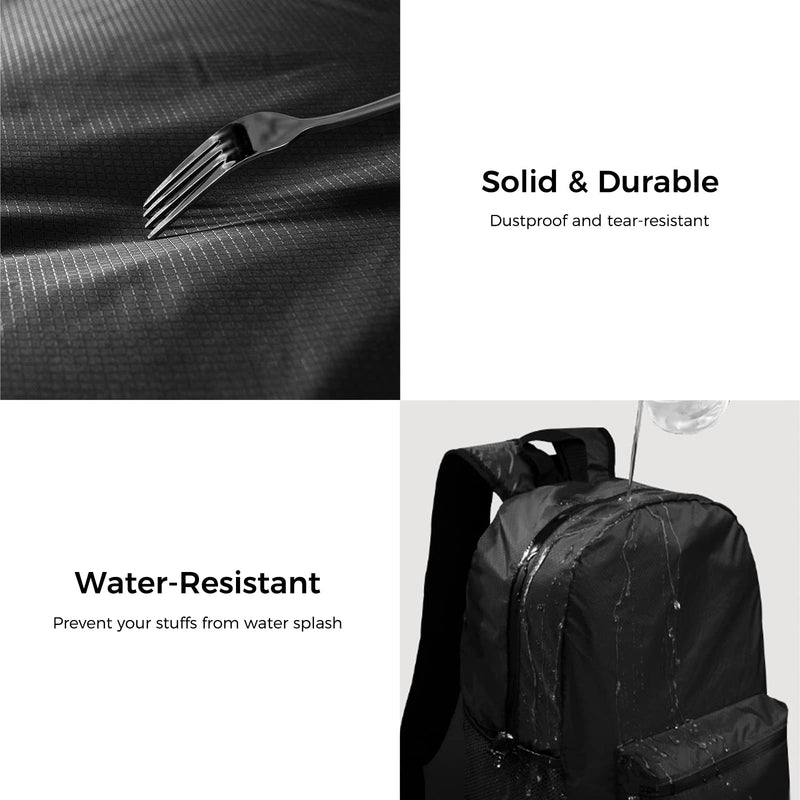 pack all Packing System Bundle | Electronic Organizer (Gray) & 20L Foldable Backpack (Black)