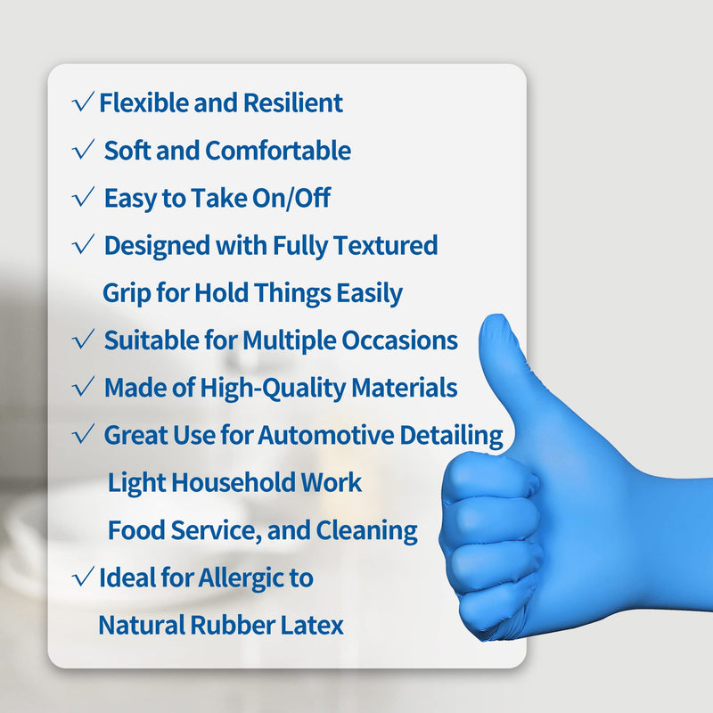 [Australia] - Daddy's Choice Nitrile Gloves 100Pcs 1000 Pcs Disposable Blue, Small/Medium/Large/XLarge, No Latex No Powder Medium (Pack of 100) Blue-100 Pcs 