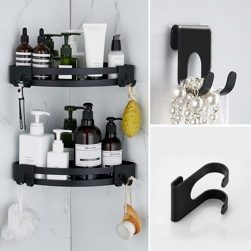 [Australia] - Naapesi Pack of 2 razor holder for plug, razor holder hook made of stainless steel, waterproof self-adhesive razor holder, razor hook without drilling for bathroom and kitchen organization (black) black 