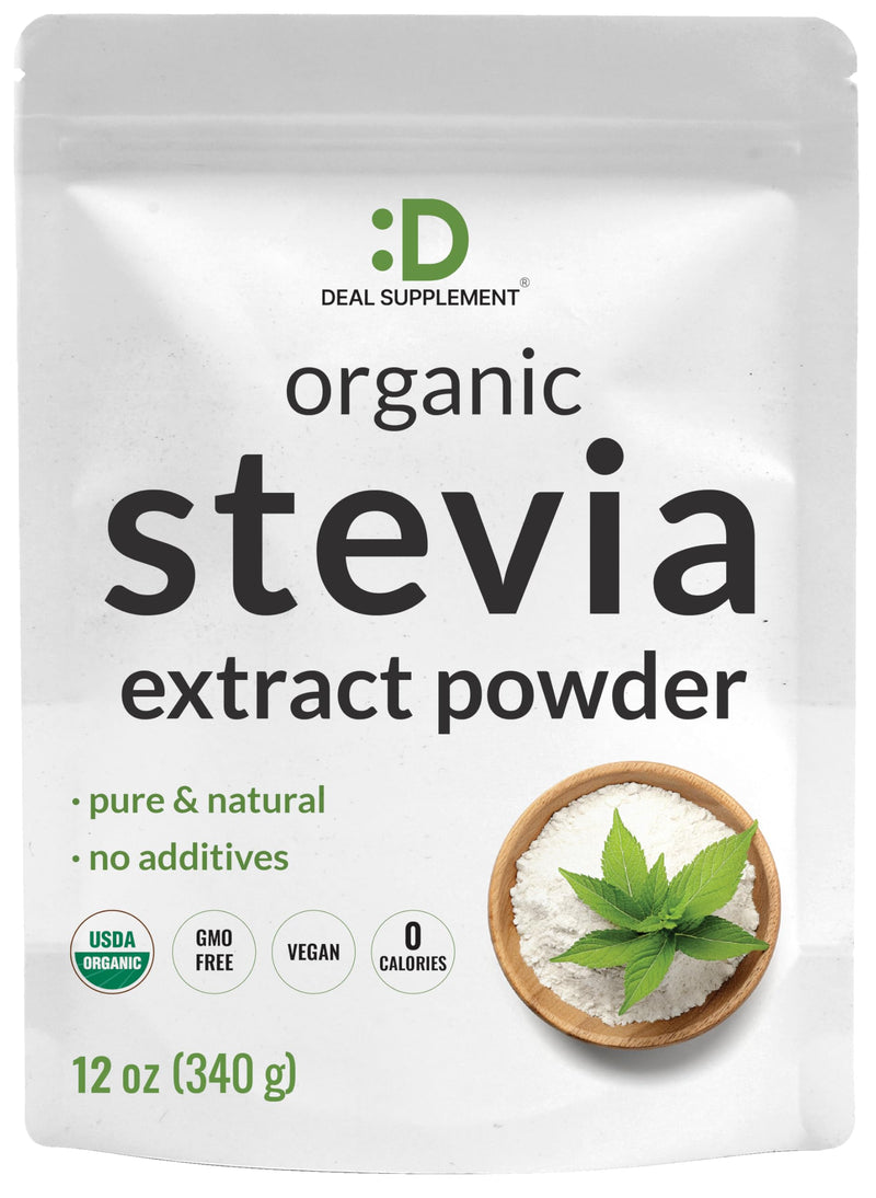 [Australia] - Organic Stevia Extract Powder, 12oz ‚Äì Natural Sweetener & Sugar Substitute ‚Äì Pure Stevia Leaf ‚Äì Great for Cooking, Baking, or Drinks ‚Äì No Erythritol or Additives ‚Äì Non-GMO, Sugar Free, Zero Calorie 