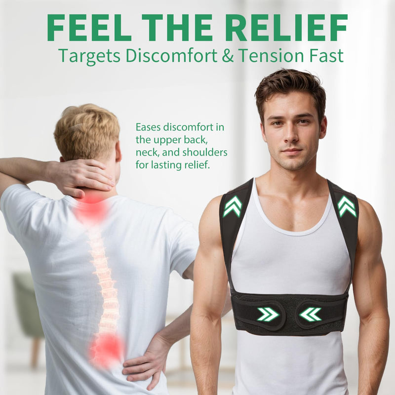 [Australia] - Posture Corrector for Women and Men ‚Äì Upgraded Back Straightener for Effective Lower Back Pain Relief, Back Brace for Hunchback, Scoliosis, and Better Posture Support(X-Large) X-Large black 
