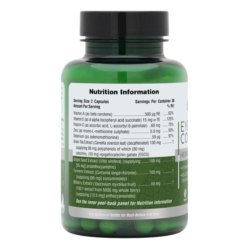 NaturesPlus Bio Advanced Eye Complex - Vision and Eye Supplement, Tired and Dry Eyes, Blue Lights, Antioxidants - Lutein, Vitamin A, C, E, Zinc, Botanicals - Vegan, Gluten-Free - 60 Capsules