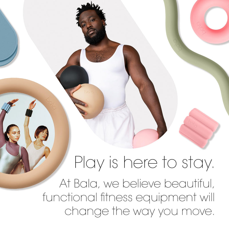 [Australia] - Bala Non-Weighted Exercise Ball - 8" Yoga Ball for Barre, Stretching, Strength & Core Training - Small Pilates Ball Workout Accessory with Mini Pump for Home Gym & Fitness Routines Sea 