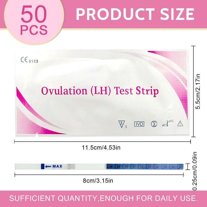 [Australia] - Pack of 50 ovulation test strips, ovaluation tests, desire to have children, ovulation test, sensitive ovulation tests, 25 miu/ml optimal sensitivity, fertility test for women ovulation 
