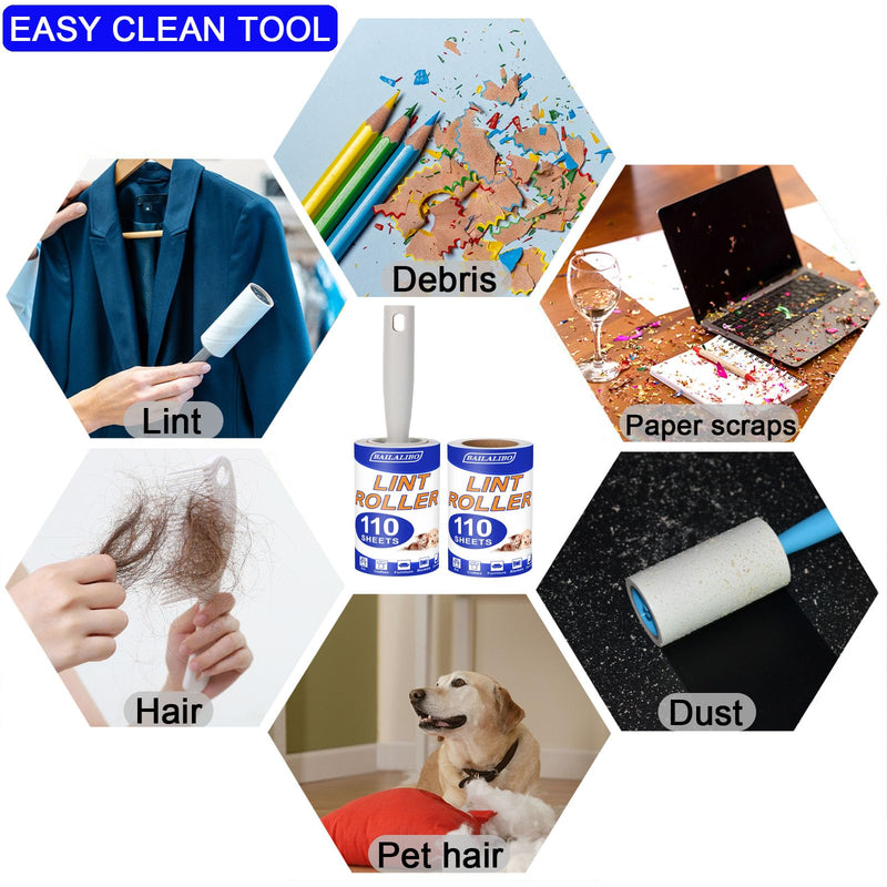 [Australia] - Lint Roller, 220 Sheets Lint Rollers for Pet Hair Extra Sticky, Lint Remover for Clothes, Couch, Carpet, Travel Lint Roller with Lint Roller Refills, Mini Stick Roller for Daily Cleaning Tool. Gary 