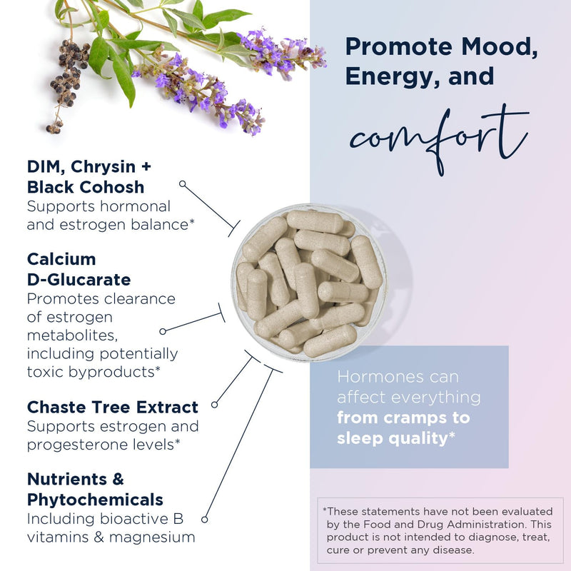 Designs for Health FemGuard + Hormone Balance for Women - DIM, Black Cohosh, Calcium D-Glucarate, EGCg Green Tea Extract & Chaste Tree Supplement for Mood Support & Estrogen Metabolism (120 Capsules) Standard Packaging