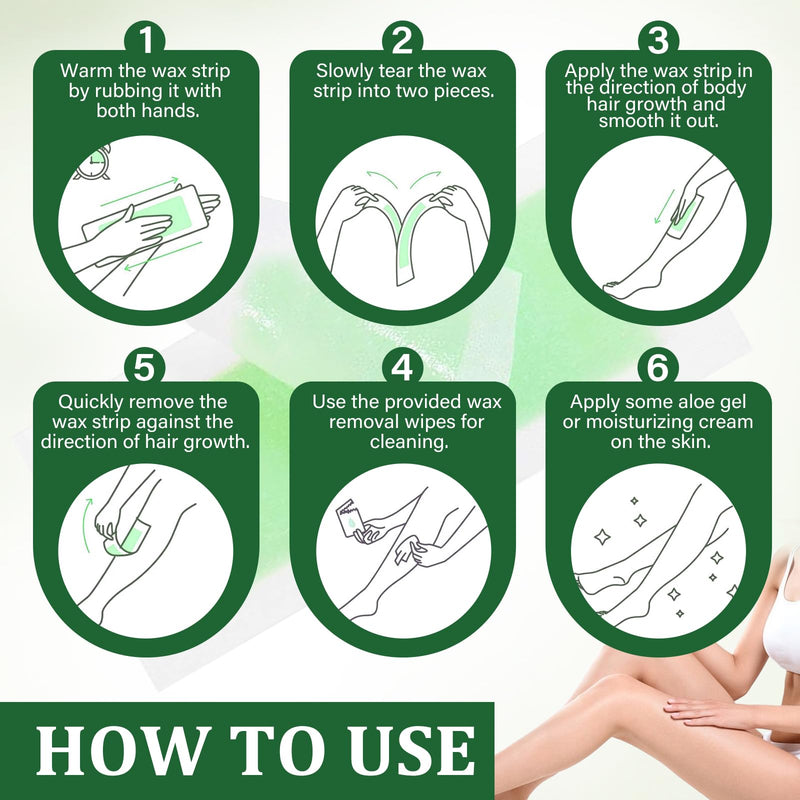 [Australia] - Facial Wax Strips For Hair Removal, Facial Hair Removal For Women, Waxing Kit For Women's Face, Bikini, ChestBody, Arms, Legs, Back, & Brazilian 80PCS Waxing Strips & 4 calming Oil Wipes 80PCS 1 Count (Pack of 80) 