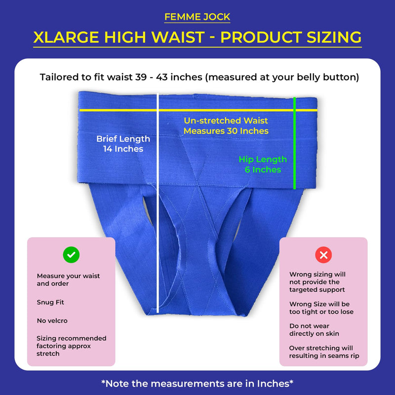 Patented Women’s Pelvic Floor Orthotic Support Belt ― Uterus Pain Relief Girdle for Dropped Bladder, Vulvar Varicosities, Postpartum Recovery, SPD | High Waist - SAPPHIRE BLUE (X-LARGE - Waist 36-40") X-Large