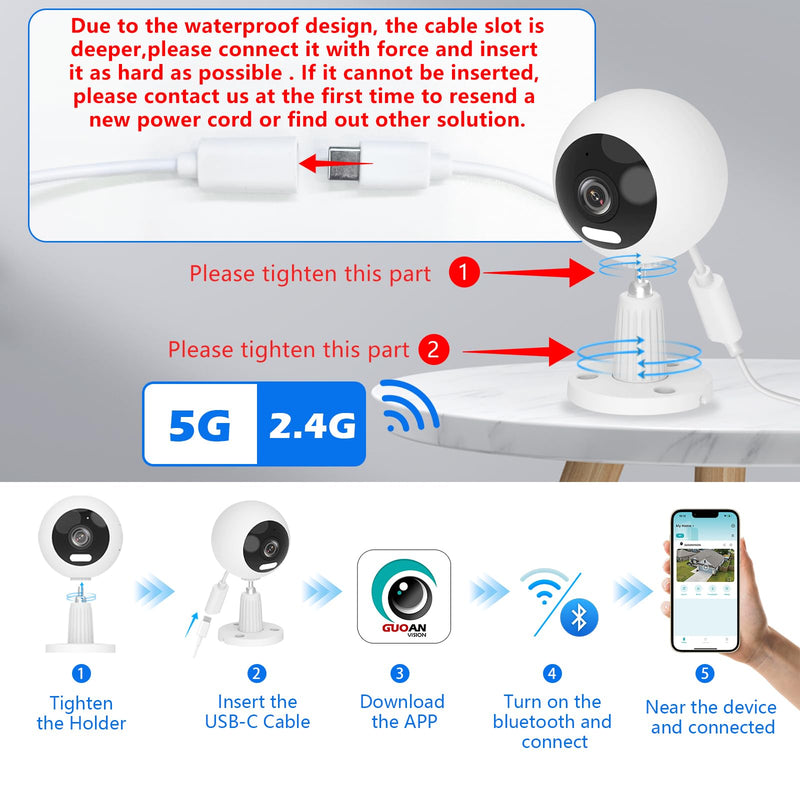 [Australia] - 5G/2.4G Outdoor/Indoor Security Camera,3MP Baby/Elder/Dog/Pet/Nanny Camera with Phone App, WiFi Baby Monitor, Motion Detection, Alarm Siren, Night Vision, IP66 Waterproof, Two-Way Talk, SD/Cloud S700-1 Pack 