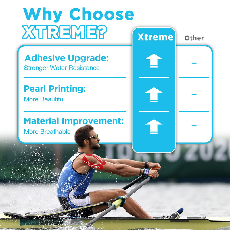 OK TAPE Pearlescent Printed Muscle Tape Pre-Cut Strips,20PCS,Black,Xtreme Synthetic Kinesiology Tape for Joint & Muscle Support,Durable and Breathable,2in×16.4ft Roll Black