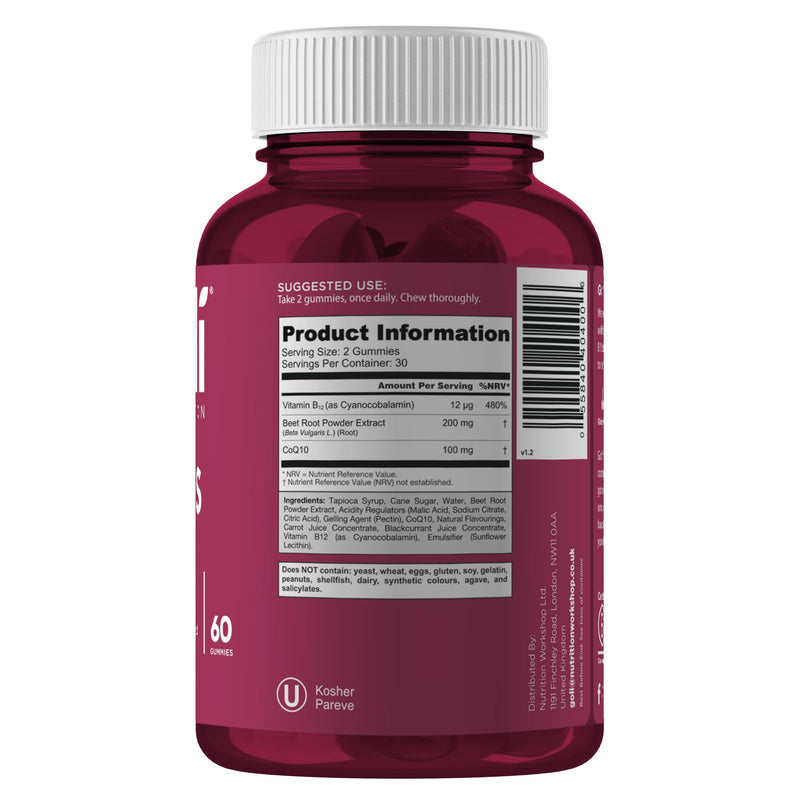 Goli Beets Cardio Gummies | 100mg CoQ10 & Beet Root Extract | Heart Health & Antioxidant | Gluten-Free, Vegan, Non-GMO & Gelatin-Free | Nature's Great Superfood | 60 Gummies 60 count (Pack of 1)