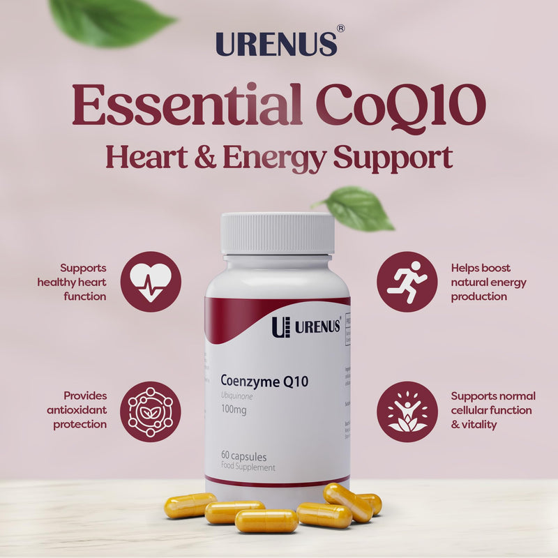 CoQ10 100 mg – Ubiquinone for Heart Health, Energy & Antioxidant Support – High Absorption Coenzyme Q10 Supplement – 60 Vegan Capsules – Made in UK