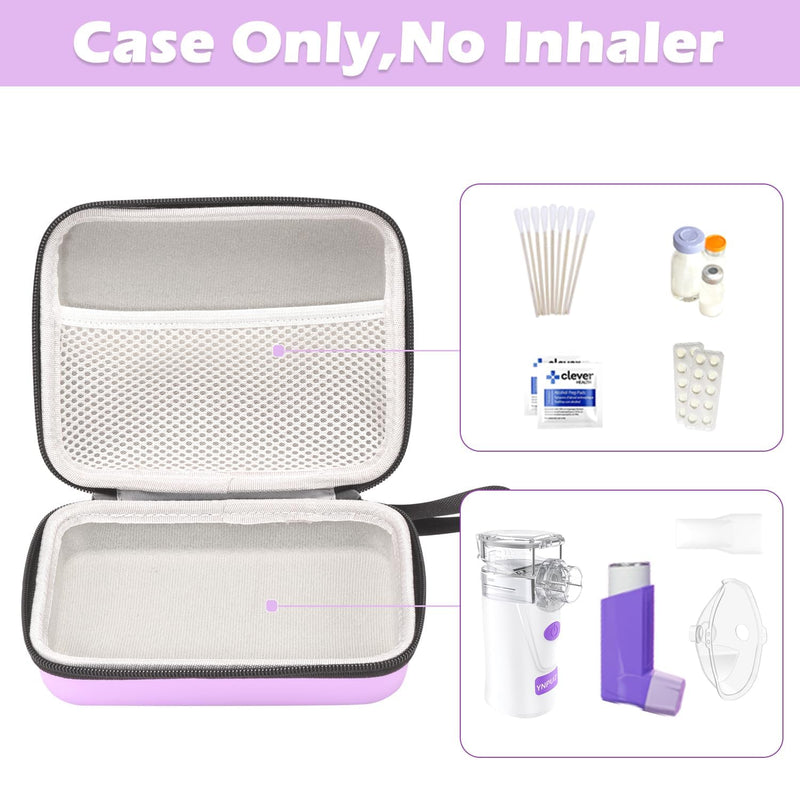 [Australia] - Carrying Case for Portable Nebulizer, Travel Medical Bag, Hard Emergency Medical Bag for Inhaler Spacer Case for Kids and Adults, Masks, Asthma Accessories Case for Medicin Purple 