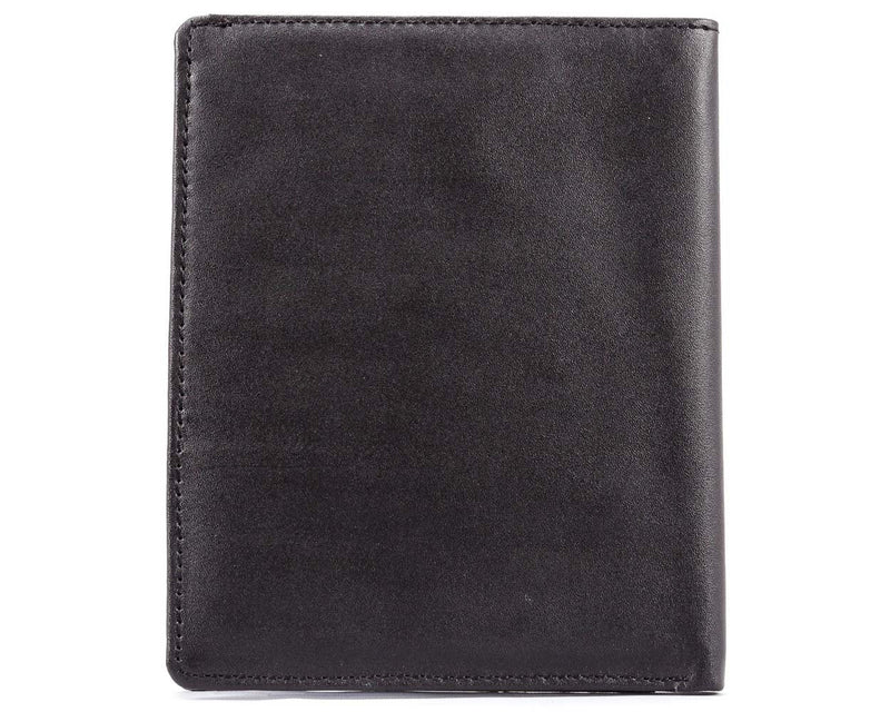 Big Skinny Leather Traveler Slim Wallet, Holds Up to 20 Cards and 4 Passports Black