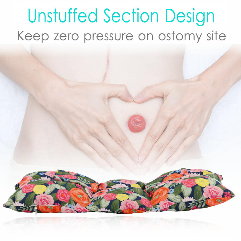 [Australia] - Ostomy Seat Belt Protector Stoma Seatbelt Pillow Ostomy Bag Covers Colostomy Pouch Supplies Post Surgery Recovery for Women Men Floral Print 