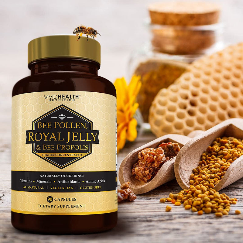 [Australia] - High Potency Royal Jelly and Bee Pollen Capsules, 90 Count 